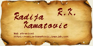 Radija Kamatović vizit kartica